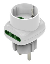 ADATTATORE CIVILE CONTAKT 1 SPINA SCHUKO S31- 2 PRESE BIPASSO 1 BIPASSO+SCHUKO 2P17/11 - P30 BIANCO