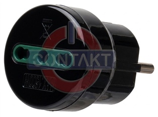ADATTATORE CIVILE CONTAKT 1 SPINA 2P+T 16A TEDESCO/FRANCESE BIPRESA 2P+T 16A P17/11 NERO