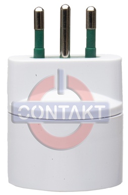 ADATTATORE CIVILE CONTAKT SPINA 2P+T 10A S11 - PRESA 2P+T 10A SCHUKO P30 250V BIANCO