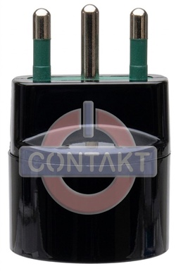 ADATTATORE CIVILE CONTAKT SPINA 2P+T 16A S17 - PRESA 2P+T 16A SCHUKO P30 NERO