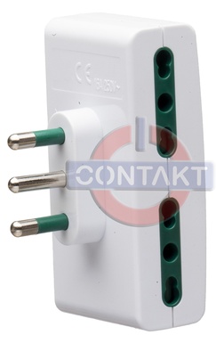 ADATTATORE CIVILE CONTAKT SPINA 2P+T 16A S17 4 USCITE BIPRESA 2P+T 16A 4S17/11 BIANCO
