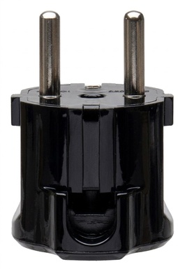 SPINA CIVILE CONTAKT  2P+T 16A 250V STANDARD TEDESCO S31 A 90° NERO