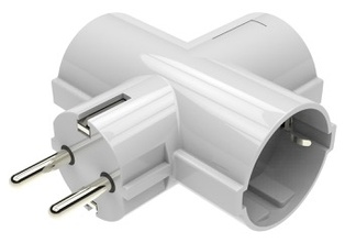 ADATTATORE CIVILE CONTAKT SPINA SCHUKO  2P+T 16A S31 3 PRESE SCHUKO P30 BIANCO