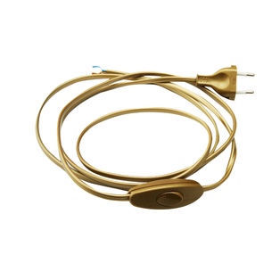 CAVO ELETTRICO FAI PIATTO CON CABLAGGIO INTERRUTTORE BIPOLARE 150CM ORO 