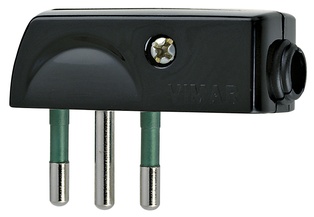 SPINA CIVILE VIMAR PIATTA A SQUADRA 90° 2P+T10A S11 250V NERO