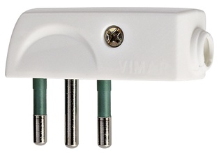 SPINA CIVILE VIMAR PIATTA A SQUADRA 90° 2P+T 10A S11  250V BIANCO
