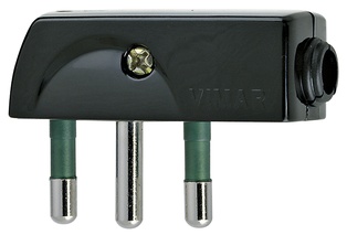 SPINA CIVILE VIMAR PIATTA A SQUADRA 90° 2P+T16A 250V NERO