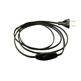 CAVO ELETTRICO FAI PIATTO CON CABLAGGIO INTERRUTTORE BIPOLARE 200CM NERO 