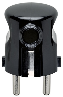 SPINA CIVILE VIMAR 2P+T16A S31 250V STANDARD TEDESCO/FRANCESE CAVO 90°  NERO