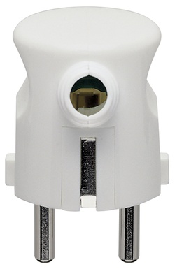 SPINA CIVILE VIMAR 2P+T16A S31 250V STANDARD TEDESCO/FRANCESE CAVO 90°  BIANCO