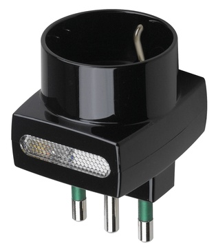 ADATTATORE CIVILE VIMAR 1 SPINA 2P+T 1 PRESA BIPASSO 16A + SCHUKO E LUMINOSO