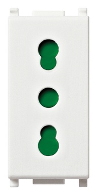 FRUTTO VIMAR PRESA BIVALENTE 10/16A DA INCASSO 10/16A 250V SERIE PLANA BIANCO