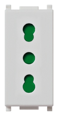FRUTTO VIMAR PRESA BIVALENTE 10/16A DA INCASSO 10/16A 250V SERIE PLANA SILVER