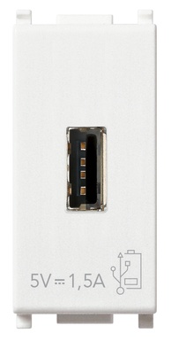 FRUTTO VIMAR PRESA USB 5V 1,5A  BIANCO 1 POSTO SERIE PLANA