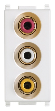 FRUTTO VIMAR PRESA CON 3 CONNETTORI RCA SERIE PLANA BIANCO