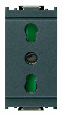 FRUTTO VIMAR PRESA BIVALENTE 10/16A DA INCASSO 10/16A 250V SERIE IDEA GRIGIO