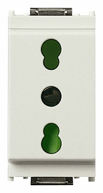 FRUTTO VIMAR PRESA BIVALENTE 10/16A DA INCASSO 10/16A 250V SERIE IDEA BIANCO
