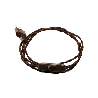 CAVO ELETTRICO FAI TRECCIOLA CON CABLAGGIO INTERRUTTORE BIPOLARE 150CM MARRONE 