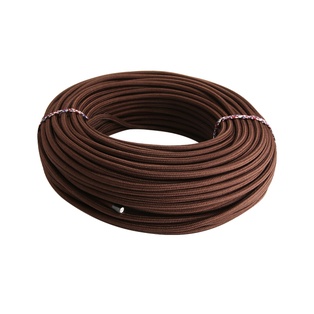 CAVO ELETTRICO FAI RIVESTITO TESSUTO TONDO 2X0.75 10MT MARRONE   