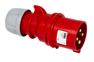 SPINA INDUSTRIALE VOLANTE 3P+T 32A 400V IP44 ROSSO