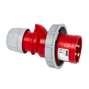 SPINA INDUSTRIALE VOLANTE 3P+T 32A 400V IP67 ROSSO