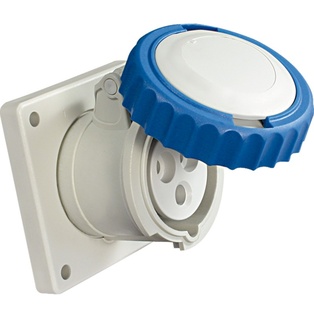 PRESA INDUSTRIALE A PARETE CEE INCLINATA 2P+T 16A 230V IP67 BLU