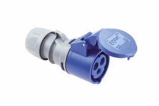 PRESA INDUSTRIALE VOLANTE ATTACCO RAPIDO 2P+T 16A 230V IP44 BLU