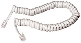 CAVETTO TELEFONICO ESTENSIBILE BIANCO 5MT PLUG-PLUG 4-4