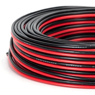 CAVO ELETTRICO PIATTINA PER ALTOPARLANTI 2X0.50 ROSSO-NERO 100MT