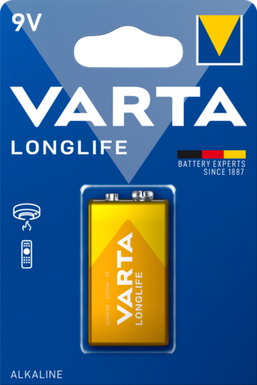 PILE VARTA ALKALINE LONGLIFE 9V BL.1 4122