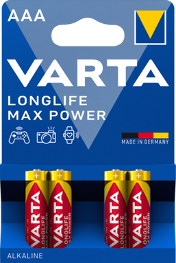 PILE VARTA ALKALINE LONGLIFE MAX POWER MINISTILO AAA BL.4 4703