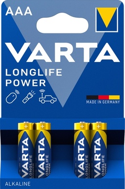PILE VARTA ALKALINE LONGLIFE POWER MINISTILO AAA BL.4 4903