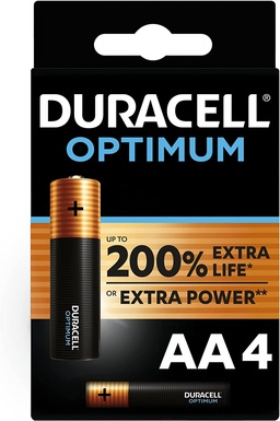 PILE DURACELL ALKALINE STILO OPTIMUM AA BL. 4