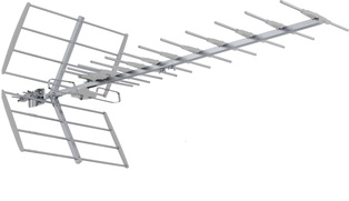 ANTENNA TV SYNCRO BANDA ( UHF 21:48 ) FREQUENZA 470-694MHz CON 44 ELEMENTI GUADAGNO 10-13DB LUNGHEZZA 110CM BIANCO