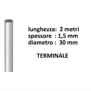 PALO RINFORZATO SYNCRO Ø30MM SPESSORE 1.5 MM 2MT TERMINALE