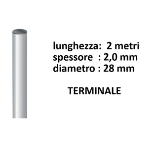 PALO RINFORZATO SYNCRO Ø28MM SPESSORE 2.0MM 2MT TERMINALE