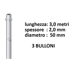 PALO BASE D.50 3 MT.SP.2 MM(BULLONI) SYNCRO