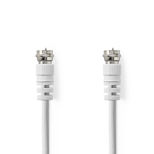 CAVO SATELLITARE NEDIS  E ANTENNA F SPINA - SPINA  1.5 MT PLACCATO NICKEL  75 OHM  BIANCO
