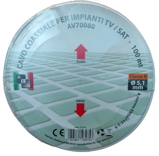 CAVO ANTENNA COASSIALE SYNCRO  75 OHM IN CLASSE B DA Ø5.1 MM 100MT