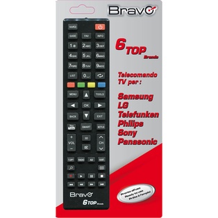 TELECOMANDO TV BRAVO MODELLO 6TOPBRANDS DEDICATO PER 6 MARCHE 