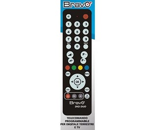 TELECOMANDO TV BRAVO MODELLO DIGIDUO PROGRAMMABILE DA PC PER DIGITALE TERRESTRE E TV