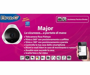 TELECAMERA VIDEOSORVEGLIANZA BRAVO MODELLO MAJOR PANORAMICA DA INTERNO 