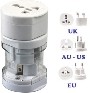 ADATTATORE UNIVERSALE DA VIAGGIO FAEG PER UK-AU-US-EU CON SACCHETTINO MORBIDO