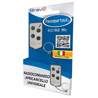 RADIOCOMANDI BRAVO PASSPARTOUT FREQUENZA FISSA 433.92 E 868 Mhz 4 CANALI 