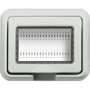 PLACCA BTICINO  STAGNA CON SPORTELLO IP55 2 MODULI SERIE BTICINO LIVINGLIGHT E SERIE LUNA 