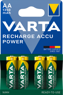 PILE VARTA RICARICABILE STILO AA 1.2V 1350MAH NI-MH BL. 4 56746101404