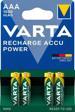 PILE VARTA RICARICABILE MINISTILO AAA 1.2V 1000MAH NI-MH BL. 4  5703301404