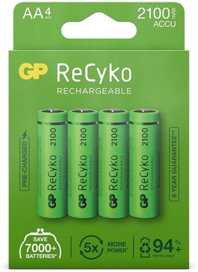 PILE GP RICARICABILE STILO AA 1.2V 2100MAH NI-MH BL. 4 GP210AA