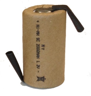 BATTERIA RICARICABILE SUB-C 1.2V 2000MAH NI-MH  TERMINALI A SALDARE