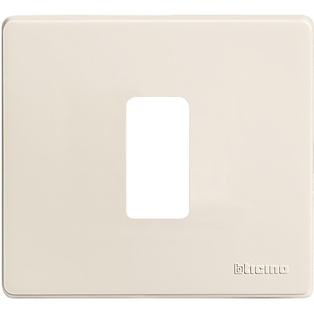PLACCA BTICINO A 1 MODULO PER SCATOLA ROTONDA IN RESINA AVORIO  SERIE  BTICINO MAGIC 